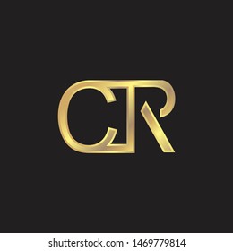 CR Initial logo Capital Letters Gold colors