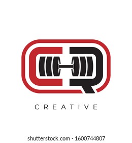 Cr Initial Logo Fitness Sport Design