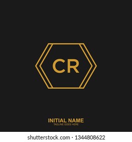 CR Initial logo letter with minimalist concept