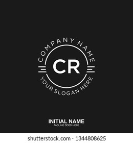 CR Initial logo letter with minimalist concept