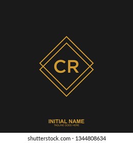 CR Initial logo letter with minimalist concept