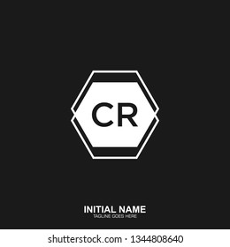 CR Initial logo letter with minimalist concept