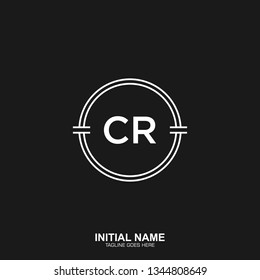 CR Initial logo letter with minimalist concept