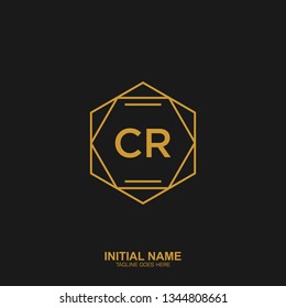 CR Initial logo letter with minimalist concept