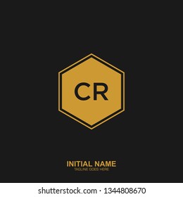 CR Initial logo letter with minimalist concept