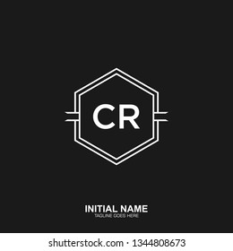 CR Initial logo letter with minimalist concept
