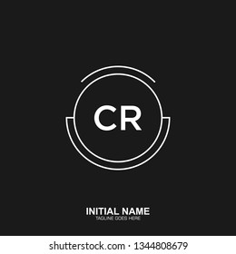 CR Initial logo letter with minimalist concept