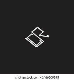 CR Initial Logo letters with rotate squere template