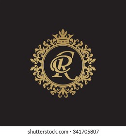 CR initial luxury ornament monogram logo