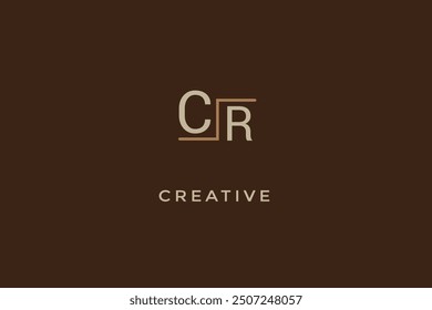 CR initial modern elegant letters logo.
