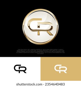 CR Initial Modern Luxury Emblem Logo Template for Business