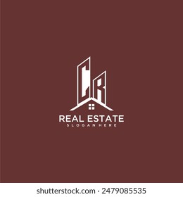 CR initial monogram building and roof logo for real estate