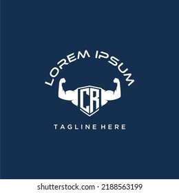 CR initial monogram for fitnes or gym logo with creative style design