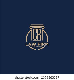 CR initial monogram for law firm with creative circle line