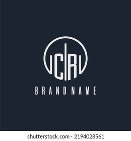 CR initial monogram logo with circle style dsign