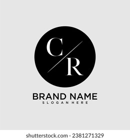 CR initial monogram logo with circle style dsign