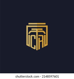 CR initial monogram logo elegant with shield style design for wall mural lawfirm gaming