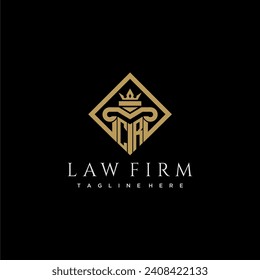 CR initial monogram logo for lawfirm with pillar in creative square design