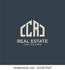 CR initial monogram logo for real estate design