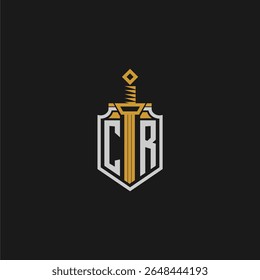 CR initial monogram for shield and sword style image