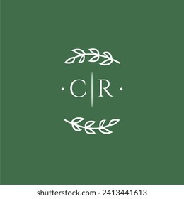 CR initial monogram wedding with creative design