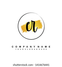 CR initial signature logo. handwriting logo template vector,