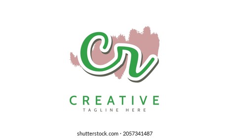 Cr Initials, handwriting logo vector