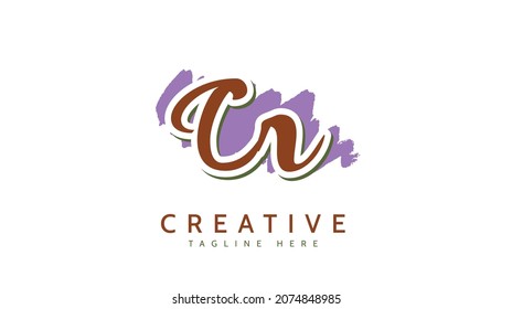 Cr Initials, handwriting logo vector