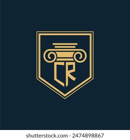 CR Initials Law Firm Logo Lawyer logo with creative law element