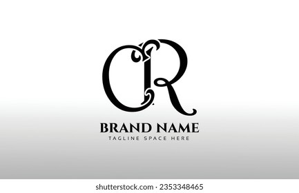 CR initialisiert Logo-Design-Vorlage für Buchstaben