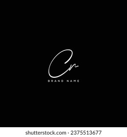 CR letter beauty handwriting vector logo.