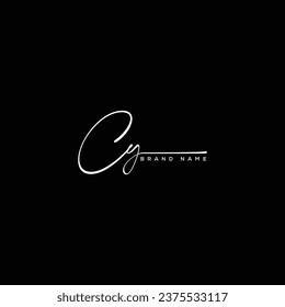 CR letter beauty handwriting vector logo.