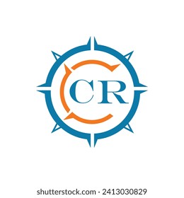 CR letter design. CR letter technology logo design on a white background.