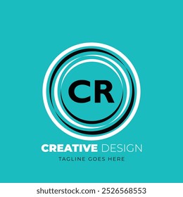 Diseño creativo del logotipo de la letra del CR. CR diseño único. Ilustración vectorial