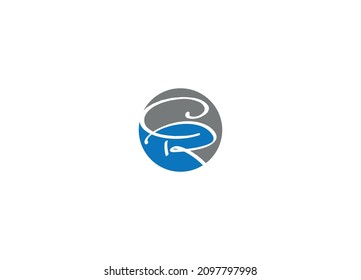 CR letter Logo Design with Creative Modern vector icon template