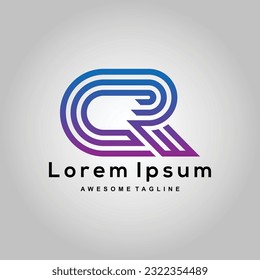 CR letter logo design icon