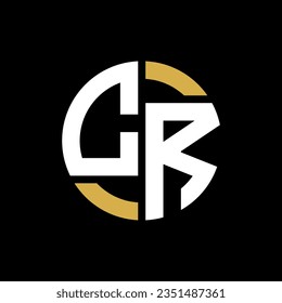 CR letter logo design on black background. CR creative initials letter logo concept.  
