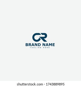 CR Letter Logo Design Template Vector