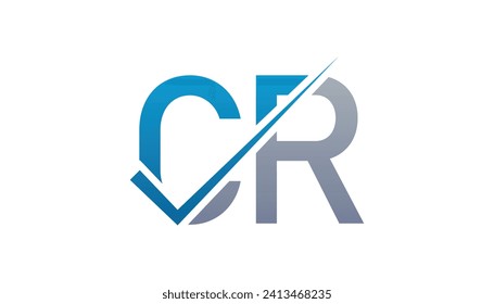 CR Letter Logo Design Template Vector. Creative initials letter CR logo concept.