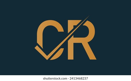 CR Letter Logo Design Template Vector. Creative initials letter CR logo concept.