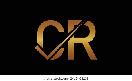 CR Letter Logo Design Template Vector. Creative initials letter CR logo concept.