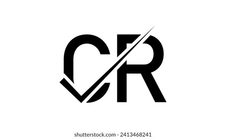 CR Letter Logo Design Template Vector. Creative initials letter CR logo concept.