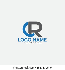 CR letter logo design vector template 