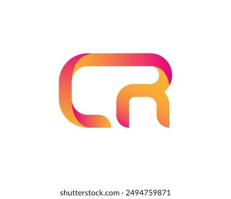 CR letter logo. CR logo design vector illustration