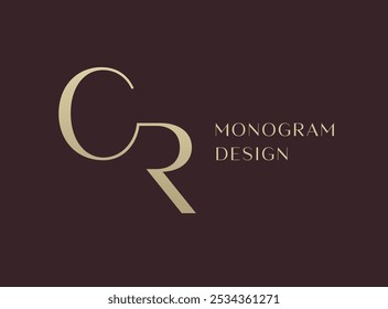 CR letter logo icon design. Classic style luxury initials monogram.