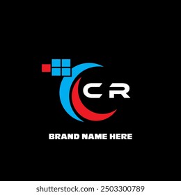 CR letter logo modern logo design on black color background
