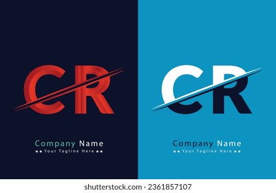 CR Letter Logo Template Illustration Design.