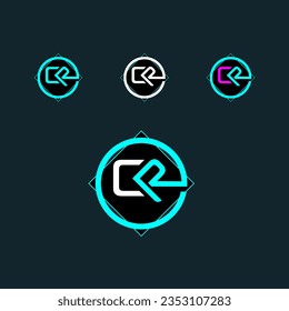 Logo für CR-Buchstaben, Vektordesign