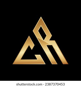 CR Letter Mark Logo, Triangle Shape Design