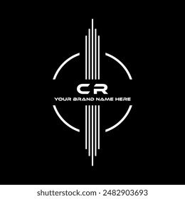 CR letter modern logo design on black color background
